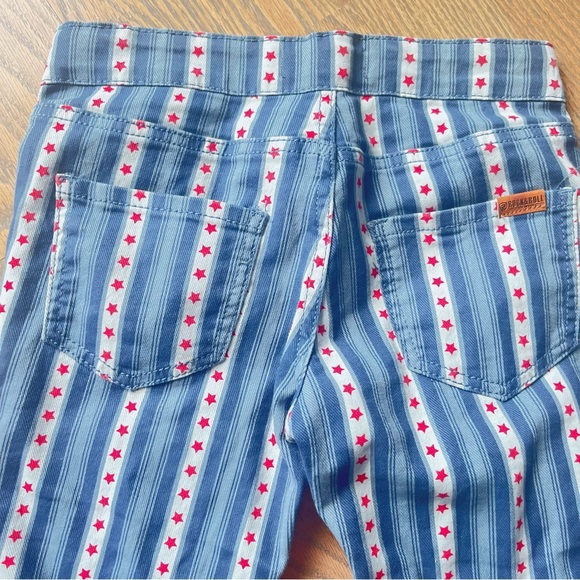 rock & roll denim bargain button striped girl flare jeans size 12 - Picture 4 of 5